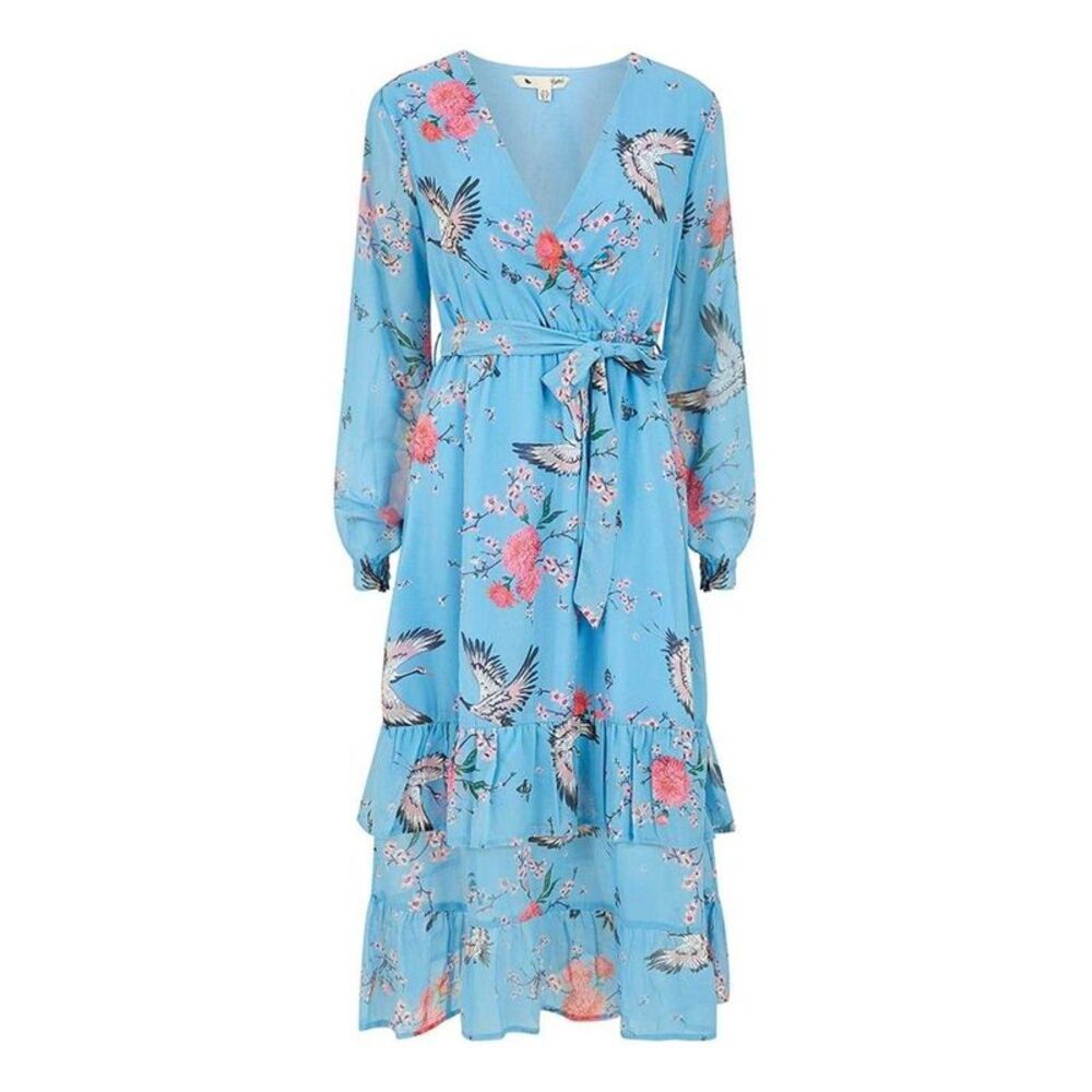 Yumi Womens/Ladies Floral Wrap Dress / Blue